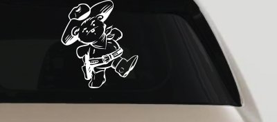 Cowboy Teddy Bear Decal Western Truck Car Window Vinyl Sticker