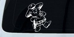 Cowboy Western Teddy Bear Western Car or Truck Window Decal Sticker (White)