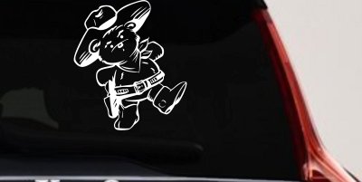Cowboy Teddy Bear Decal Western Truck Car Window Vinyl Sticker