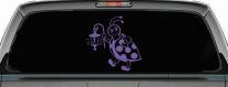 Cute Ladybug With Lantern Car or Truck Window Decal Sticker (Purple)