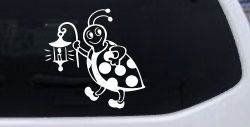 Cute Ladybug With Lantern Car or Truck Window Decal Sticker