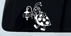 Cute Ladybug With Lantern Car or Truck Window Decal Sticker