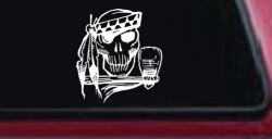 Native American Indian Skull with Tomahawk Skulls Car or Truck Window Decal Sticker