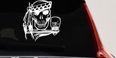 Native American Indian Skull Tomahawk Decal Car Truck Window Vinyl Sticker