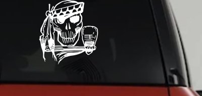 Native American Indian Skull Tomahawk Decal Car Truck Window Vinyl Sticker