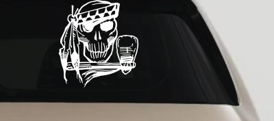 Native American Indian Skull Tomahawk Decal Car Truck Window Vinyl Sticker