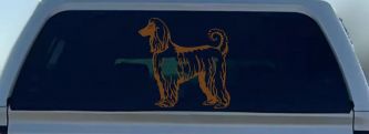 Afghan Hound Dog Car Truck Window Vinyl Decal Sticker (Copper)