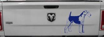 Airedale Terrier Dog Car or Truck Window Decal Sticker (Navy)