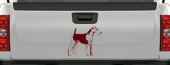 Airedale Terrier Dog Car or Truck Window Decal Sticker (Purple Red)