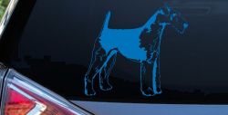 Airedale Terrier Car Decal - Window Sticker for Dogs & Trucks (Sky Blue)