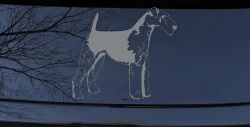 Airedale Terrier Dog Car or Truck Window Decal Sticker (Telegrey)