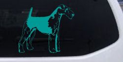 Airedale Terrier Dog Car or Truck Window Decal Sticker (Turquoise)