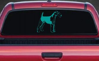 Airedale Terrier Dog Car or Truck Window Decal Sticker (Turquoise)