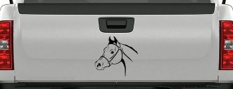Horse Head Western Farm Ranch Car or Truck Window Decal Sticker (Black)