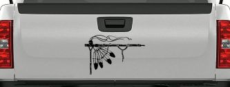 Native American Indian Peace Pipe Western Car or Truck Window Decal Sticker (Black)