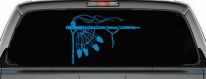 Native American Indian Peace Pipe Western Car or Truck Window Decal Sticker (Blue)