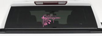 Native American Peace Pipe Decal for Car Truck Window Vinyl Sticker (Pink)