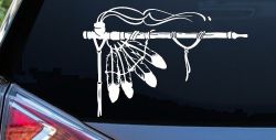 Native American Indian Peace Pipe Western Car or Truck Window Decal Sticker