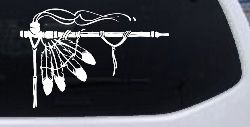 Native American Indian Peace Pipe Western Car or Truck Window Decal Sticker