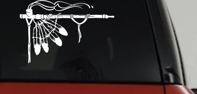 Native American Peace Pipe Decal for Car Truck Window Vinyl Sticker