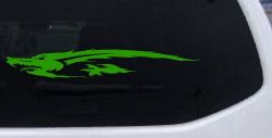 Flying Asian Dragon Car or Truck Window Decal Sticker (Lime)