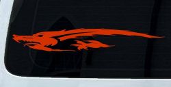 Flying Asian Dragon Car or Truck Window Decal Sticker (Orange Red)
