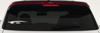 Flying Asian Dragon Car or Truck Window Decal Sticker (White)