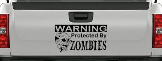 Zombies Protected Funny Car Truck Window Vinyl Decal Sticker (Black)
