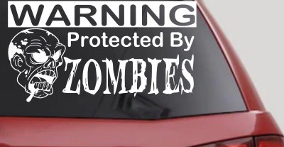 Zombies Protected Funny Car Truck Window Vinyl Decal Sticker