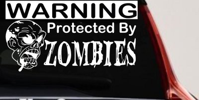 Zombies Protected Funny Car Truck Window Vinyl Decal Sticker