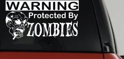 Zombies Protected Funny Car Truck Window Vinyl Decal Sticker