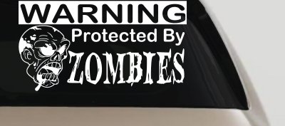 Zombies Protected Funny Car Truck Window Vinyl Decal Sticker