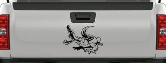 Snapping Alligator or Crocodile Car or Truck Window Decal Sticker (Black)