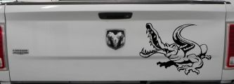 Snapping Alligator or Crocodile Car or Truck Window Decal Sticker (Black)
