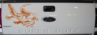 Snapping Alligator or Crocodile Car or Truck Window Decal Sticker (Nut Brown)