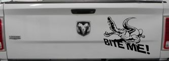 Bite Me Alligator or Crocodile Car or Truck Window Decal Sticker (Black)