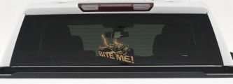 Bite Me Alligator or Crocodile Car or Truck Window Decal Sticker (Light Brown)