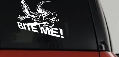 Bite Me Alligator Crocodile Car Truck Window Decal Sticker Vinyl