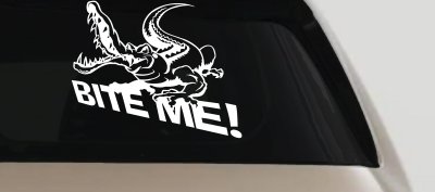 Bite Me Alligator Crocodile Car Truck Window Decal Sticker Vinyl