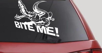 Bite Me Alligator Crocodile Car Truck Window Decal Sticker Vinyl