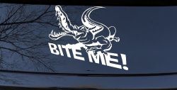 Bite Me Alligator or Crocodile Car or Truck Window Decal Sticker
