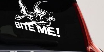 Bite Me Alligator Crocodile Car Truck Window Decal Sticker Vinyl