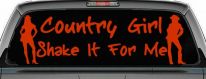 Country Girl Shake It Western Decal for Car or Truck Window Sticker (Orange Red)