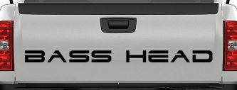 Bass Head Car or Truck Window Decal Sticker (Black)
