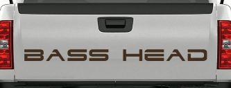 Bass Head Car or Truck Window Decal Sticker (Brown)