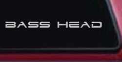 Bass Head Car or Truck Window Decal Sticker (Light Gray)