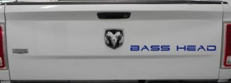 Bass Head Car Truck Window Decal Sticker - Audio Fanatic Vinyl Graphic (Navy)