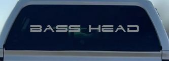 Bass Head Car or Truck Window Decal Sticker (Telegrey)