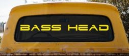 Bass Head Car or Truck Window Decal Sticker (Yellow)