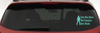 City Boy Born Country Boy Made Western Rodeo Ranch Farm Car or Truck Window Decal Sticker (Mint)
